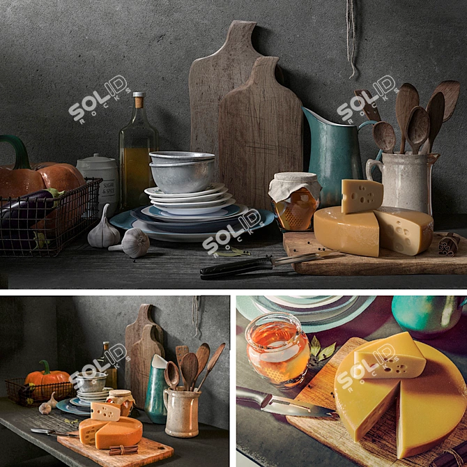 Kitchen Decor Set 3D model image 2