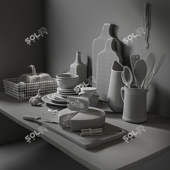 Kitchen Decor Set 3D model image 3