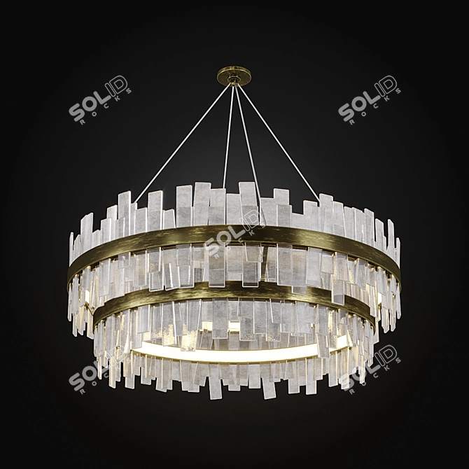 Elegant Aquitaine Two Tier Chandelier 3D model image 1