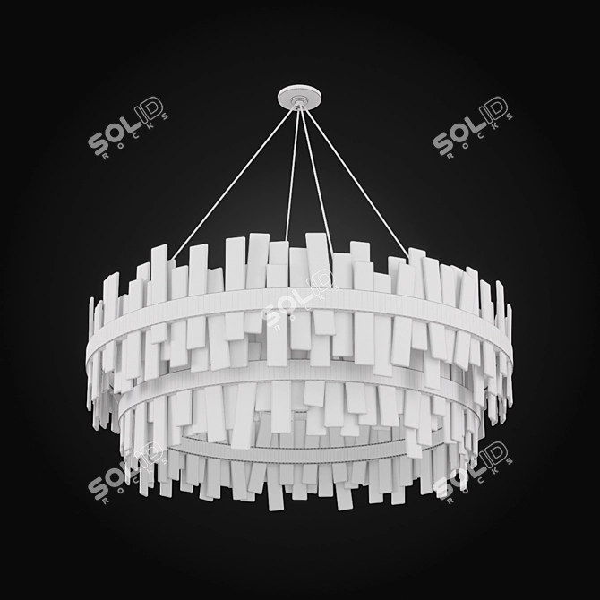 Elegant Aquitaine Two Tier Chandelier 3D model image 2