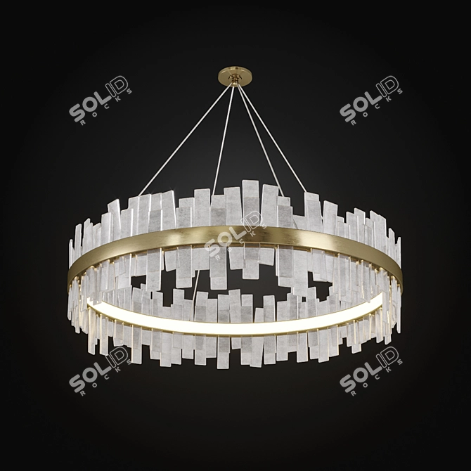 Luxury Brass and Glass Aquitaine Chandelier 3D model image 1