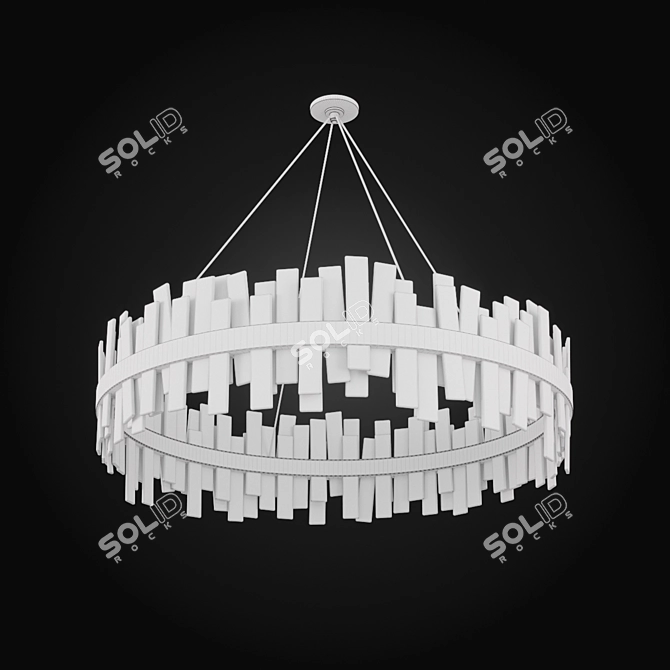 Luxury Brass and Glass Aquitaine Chandelier 3D model image 2