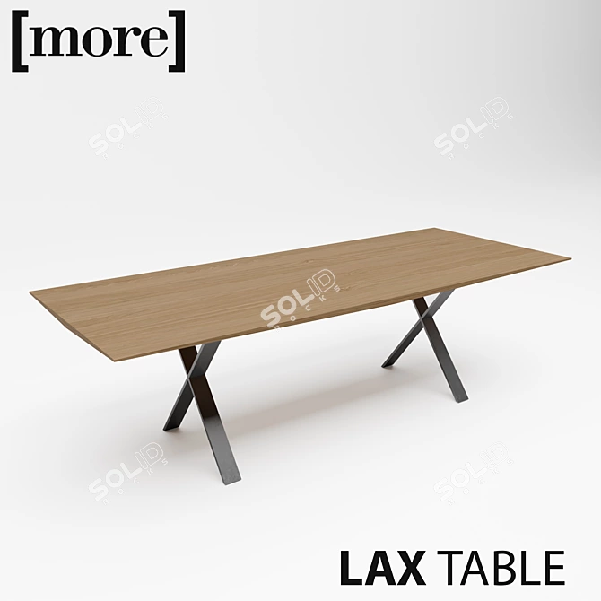 Sleek Wood LAX Table 3D model image 1