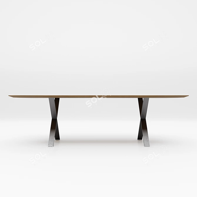 Sleek Wood LAX Table 3D model image 2