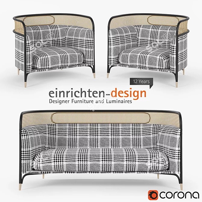 Sleek Targa Lounge Armchair & Sofa 3D model image 1