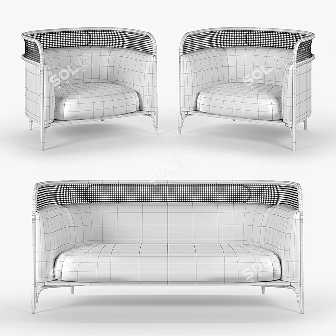 Sleek Targa Lounge Armchair & Sofa 3D model image 2