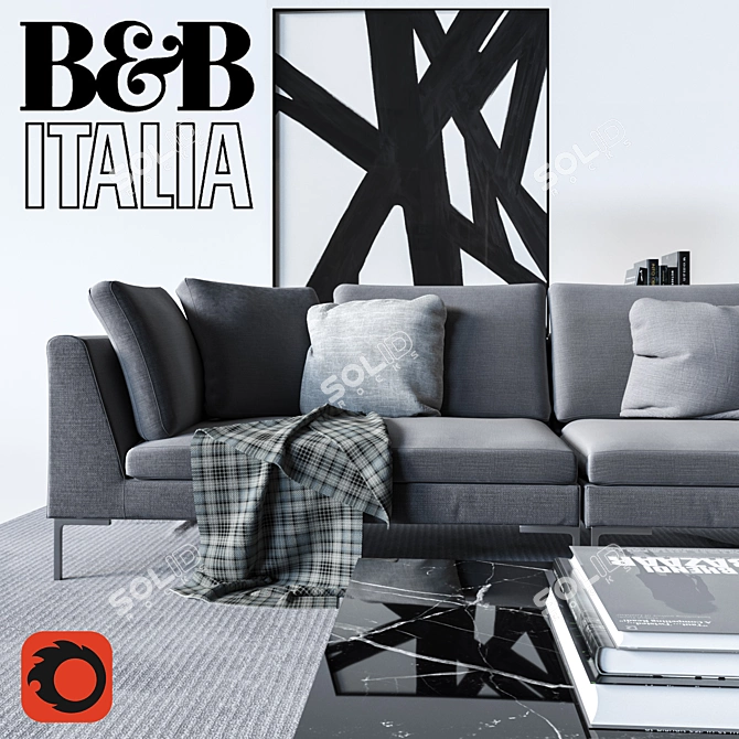 Contemporary B&B Italia Sofa 3D model image 1