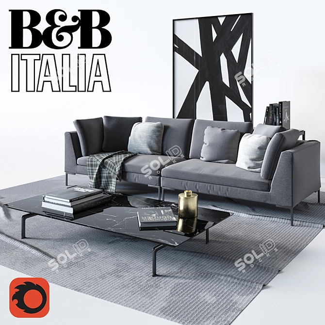 Contemporary B&B Italia Sofa 3D model image 2