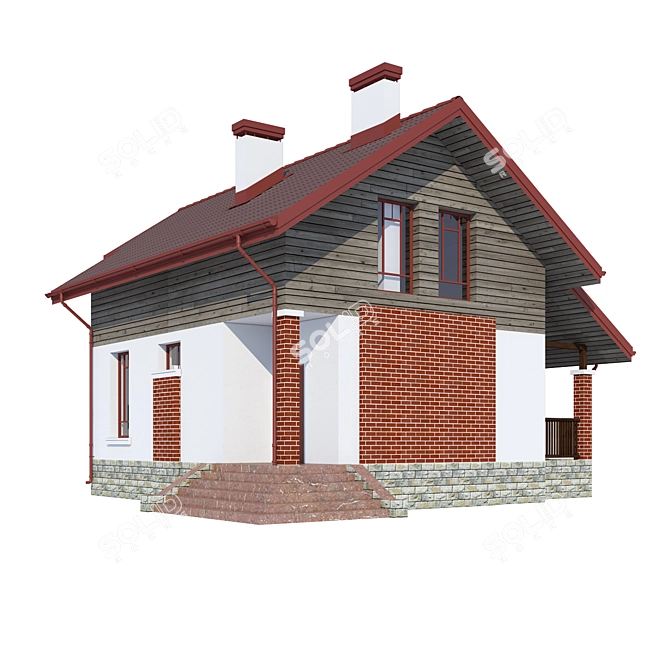 Modern Private House Design 3D model image 2