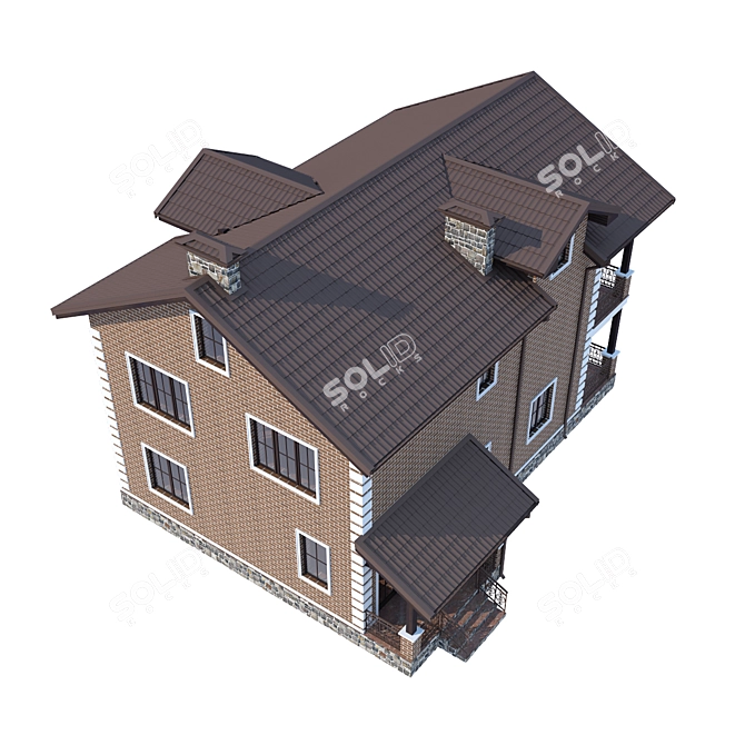 Modern Private House Design Kit 3D model image 3