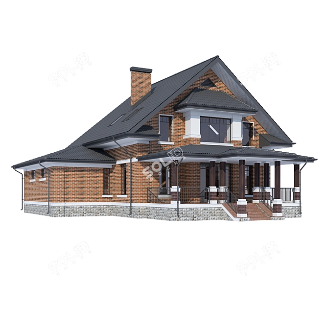 Modern Private House V254 3D model image 2