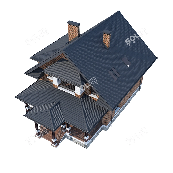 Modern Private House V254 3D model image 3