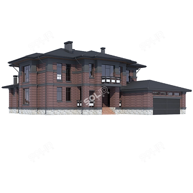 Modern Private House V257 3D model image 1