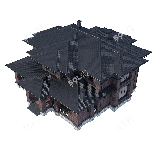 Modern Private House V257 3D model image 3
