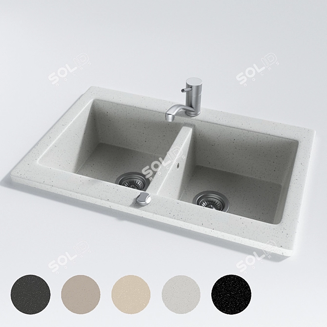 Granite Sink: Battery Included 3D model image 1