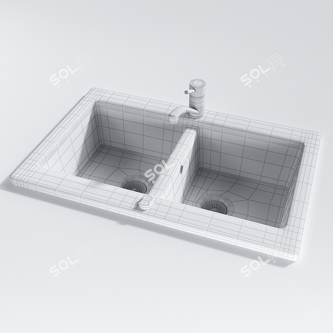 Granite Sink: Battery Included 3D model image 3