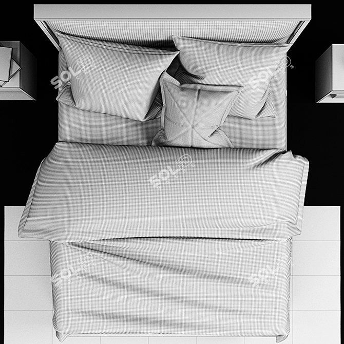 Shetland Padded Headboard Bed 3D model image 3