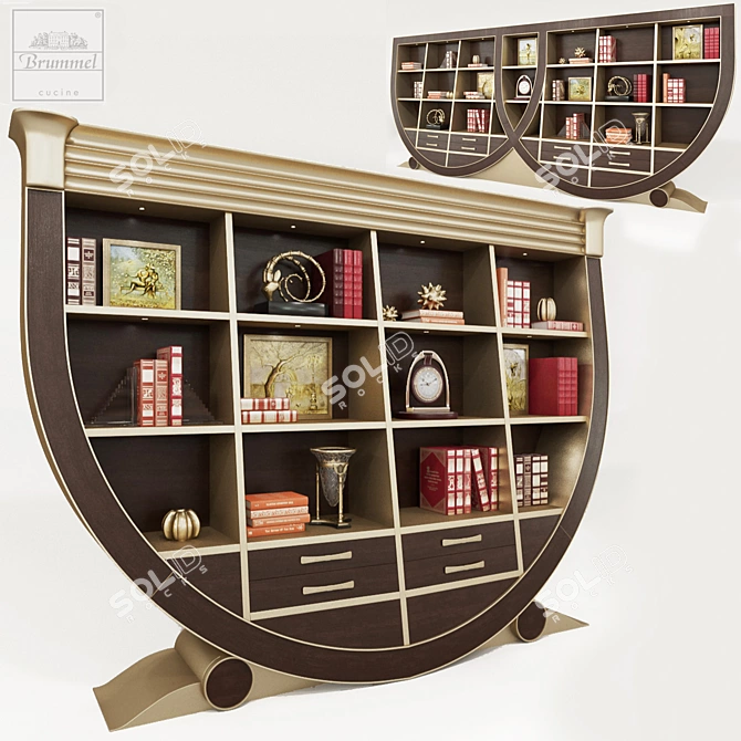 Elegant Ego Bookcase Set 3D model image 1