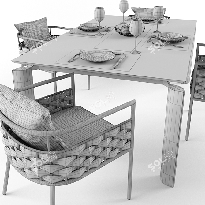 Elegant Kira Dining Set by Talenti 3D model image 3