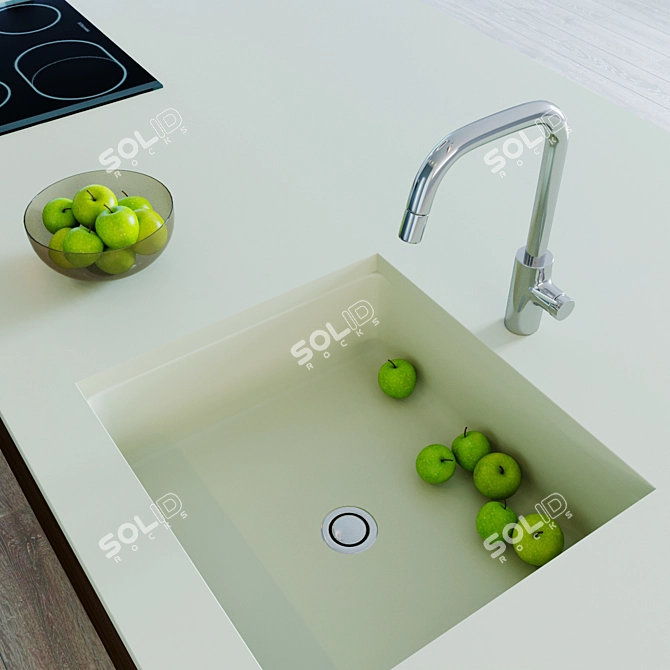 Modern Kitchen Set: IKEA 2017, with Nutid Fridge 3D model image 2