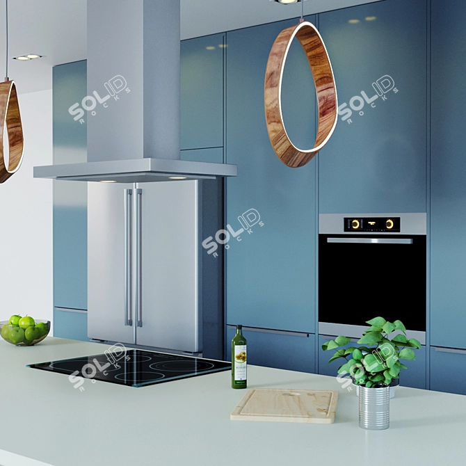 Modern Kitchen Set: IKEA 2017, with Nutid Fridge 3D model image 3