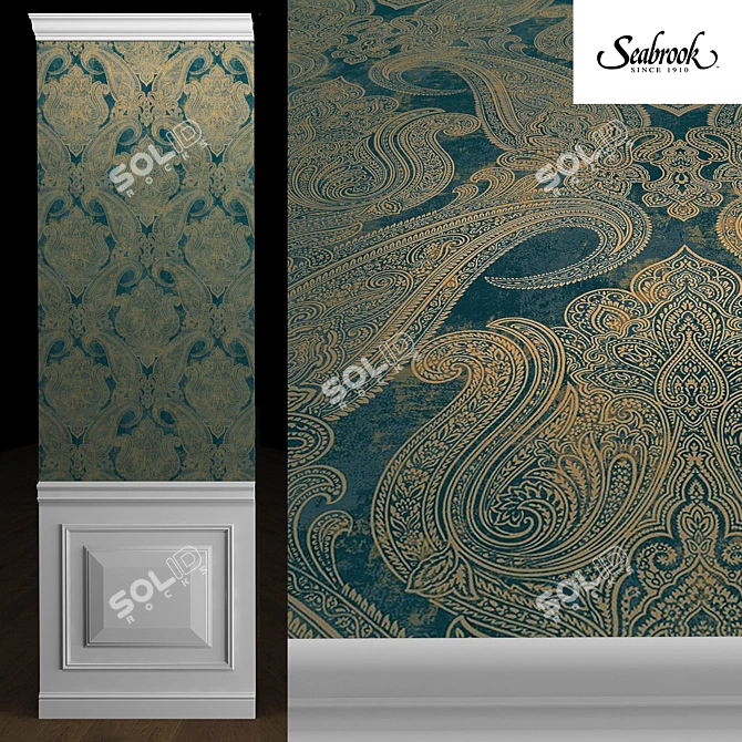 Wallquest Opulent Wallpaper: Luxury on your walls 3D model image 1