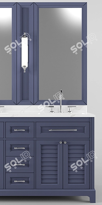Double Sink Bathroom Furniture 3D model image 3