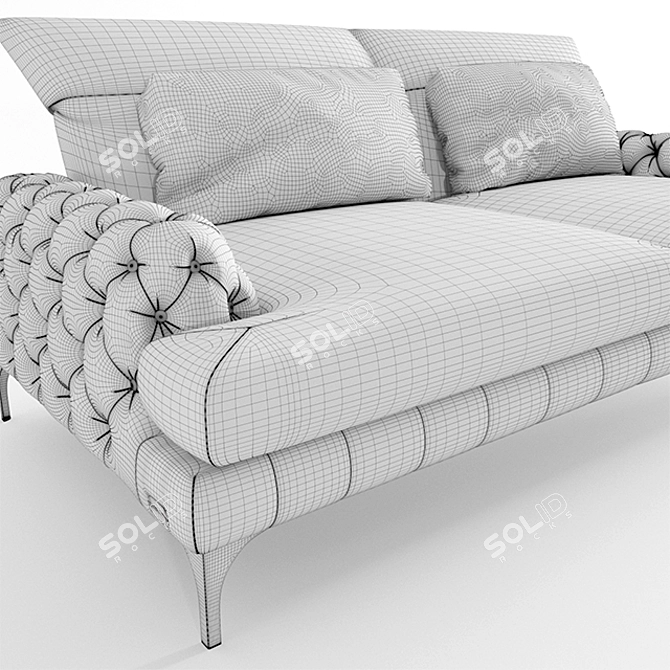 Elegant Galla Chester Sofa 3D model image 3