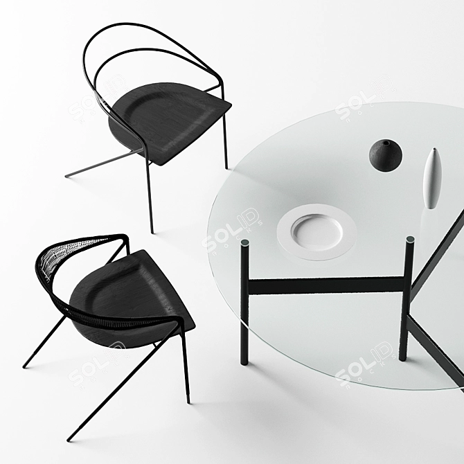 Modern Set: George's Chair & Notes Table 3D model image 2