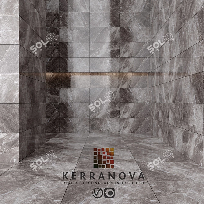 Kerranova Black & White: Versatile Textured Tiles 3D model image 1