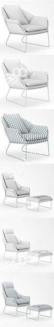 Elegant Armchair: Saba Italia New York 3D model image 2