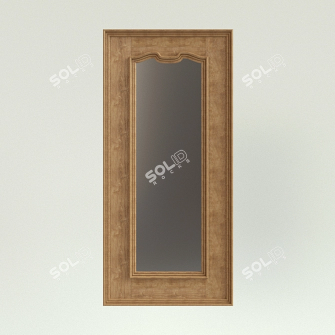 Rustic Recycled Wood Mirror 3D model image 1