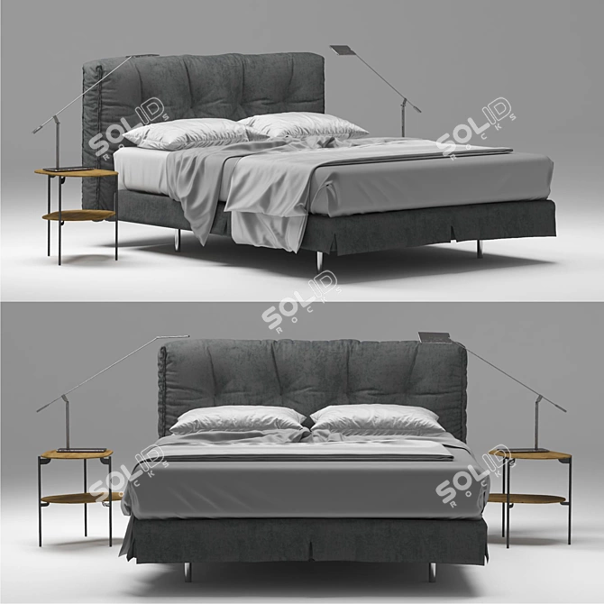 Italian Caccaro Blouson Bed Set 3D model image 1