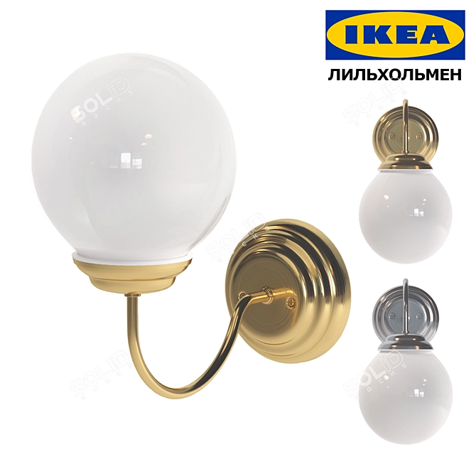 Dual-Direction Bathroom Sconce: Copper & Nickel 3D model image 1