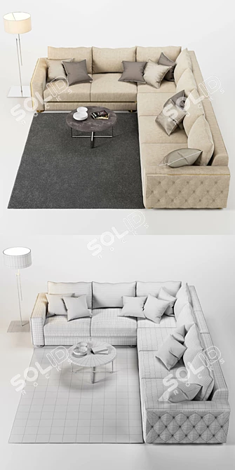 Modern and Neutral: Formerin Manfredi Corner 3D model image 3