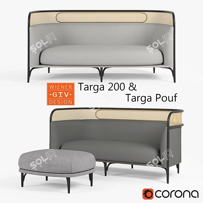 Elegant Targa 200 Lounge Set 3D model image 1