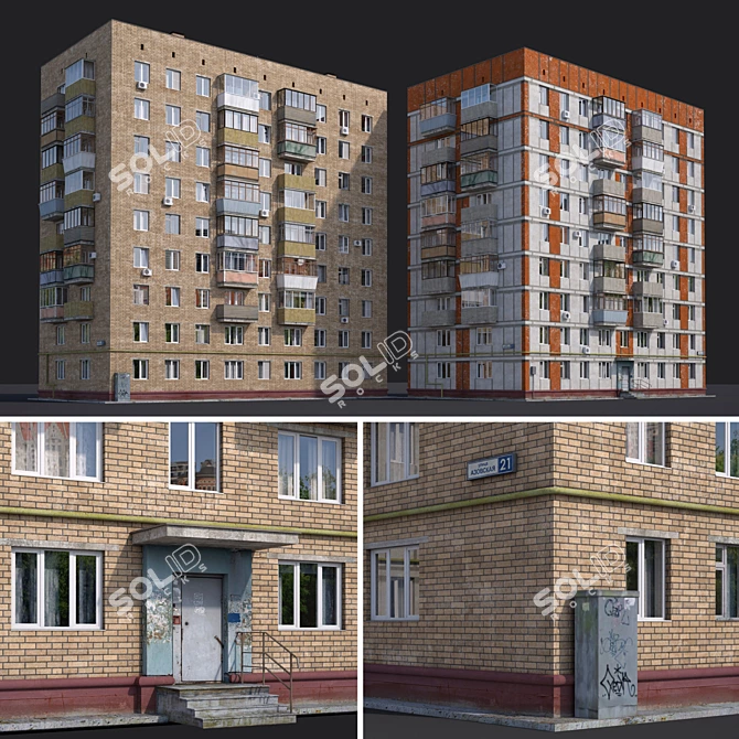 Residential Homes in Moscow | Azov St. 21 & Chongarsky Blvd. 30 3D model image 1