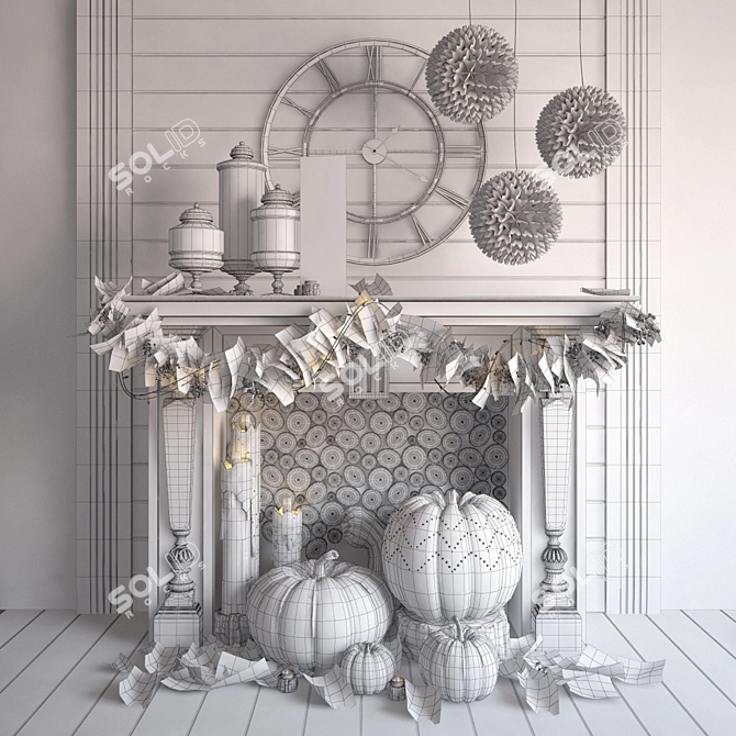 Autumn Harvest Decor Set 3D model image 3