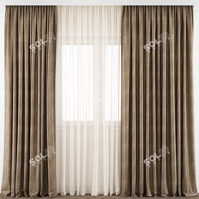 Exquisite Curtain Model 3D model image 1