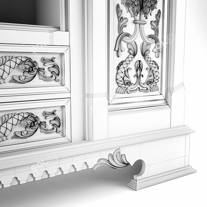 Replica Antique Chest of Drawers 3D model image 2