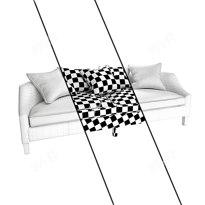 Elegant Fox Linton Demi Lune 3D model image 2