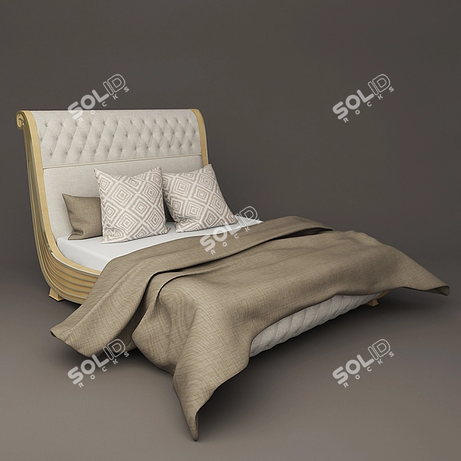 Regal Gold Vanity Bed 3D model image 1