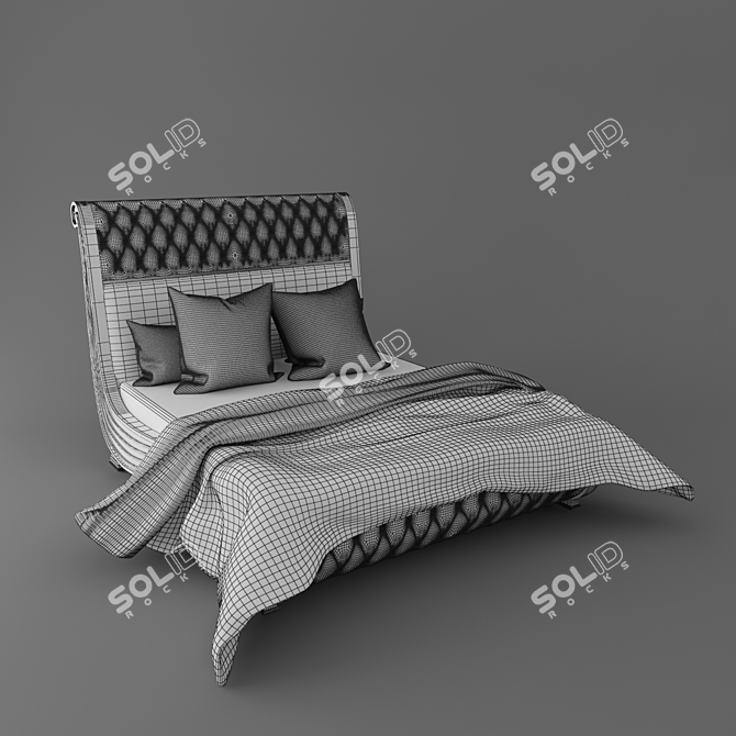 Regal Gold Vanity Bed 3D model image 3