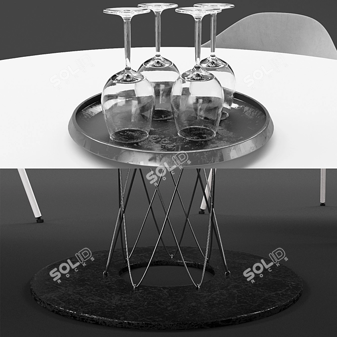 Modern Vitra Table & Chair Set 3D model image 3