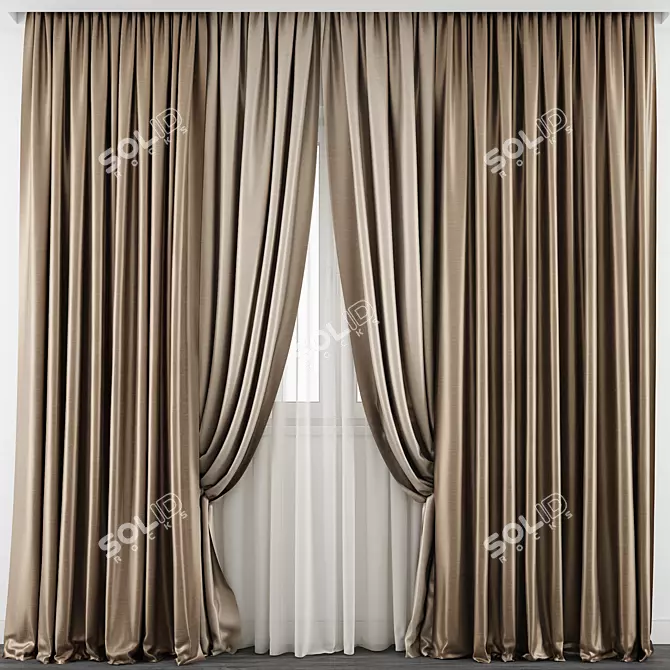 Elegant Curtain Model 3D model image 1