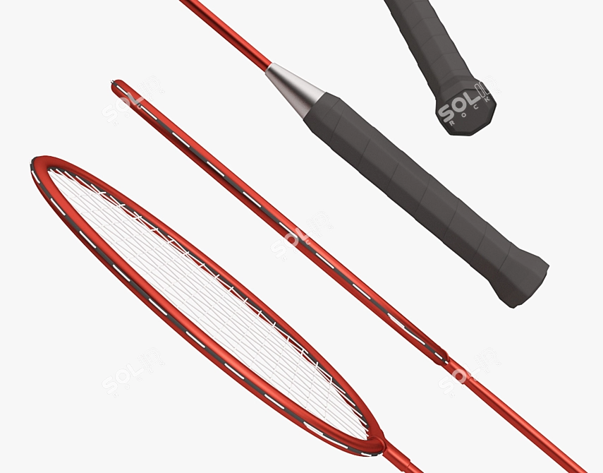 Dynamic Smash Badminton Racket 3D model image 3