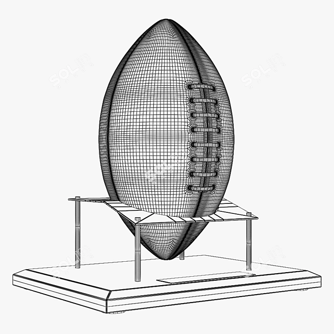 NFL Football Ball with Stand - Polygon Design 3D model image 3