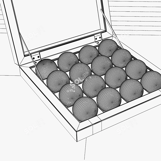 Wooden Box Pool Ball Set 3D model image 3