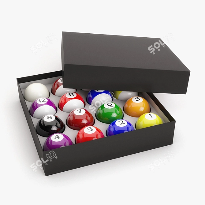 Polygon Pool Balls Set 3D model image 1