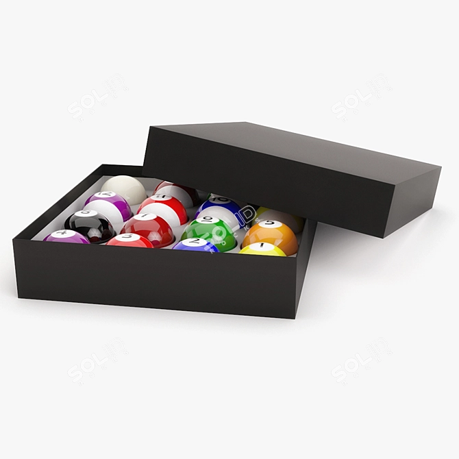 Polygon Pool Balls Set 3D model image 2